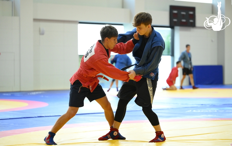 Participants of the training camp during training at the Martial Arts Academy