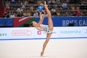 A gymnast during the ball exercise