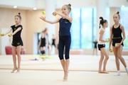 Gymnasts during the training session