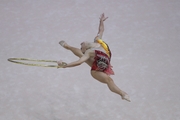 Vladislava Sharonova (Russia) doing an exercise with a hoop