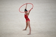 Asel Arapova during the hoop exercise