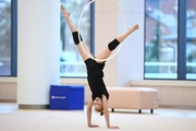 Kristina Voitenko during an exercise with a hoop