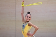 Valeria Medvedeva during an exercise with a jump rope