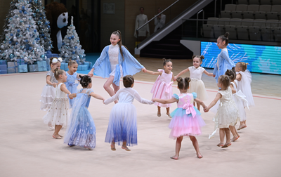 The New Year's Tree was held at the Alina Kabaeva Sky Grace Rhythmic Gymnastics Academy and the Martial Arts Academy