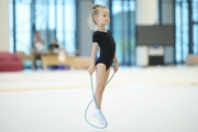 Young gymnast during training