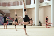 Gymnasts from Belgorod during training