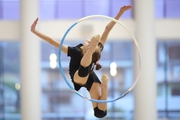 Ksenia Savinova during exercise with a hoop