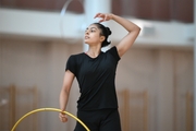 Gymnast Kimaya Karle during training at the Academy