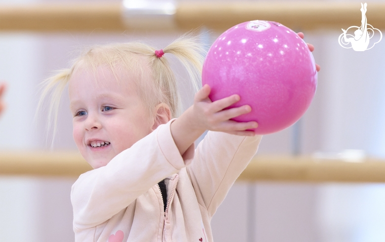 Young gymnasts during training