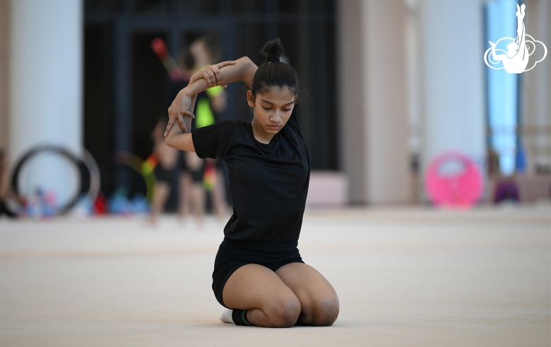 Gymnast Aryaa Nitesh Kadam during training at the Academy