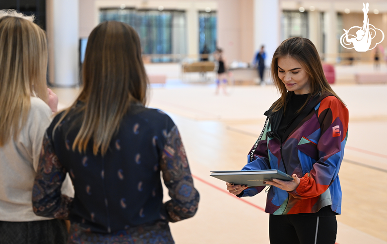 January 28, 2026. Academy teachers present Olympic champion Alina Kabaeva with an exclusive book during training