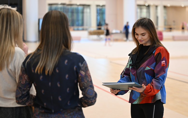 January 28, 2026. Academy teachers present Olympic champion Alina Kabaeva with an exclusive book during training