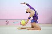 Arina Kovshova during exercise with ball