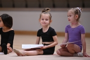 Young gymnasts during the selection