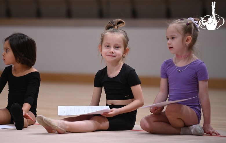 Young gymnasts during the selection