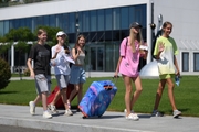 Gymnasts and a coach from the Khanty-Mansiysk Autonomous Okrug arrive at the Academy