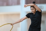 Gymnast Kimaya Karle during training at the Academy