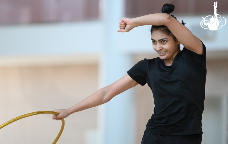 Gymnast Kimaya Karle during training at the Academy