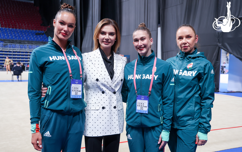 March 16, 2026. The Olympic champion with gymnasts from Hungary at the international Alina Kabaeva Grand Prix Champions Cup tournament in St. Petersburg