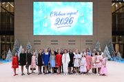 December 17, 2025. Olympic champion Alina Kabaeva congratulates the coaches, the gymnasts and all the staff of the Academy on the upcoming New Year