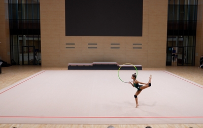 Karolina Tarasova at a control training session