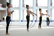 Gymnasts from China during the workout