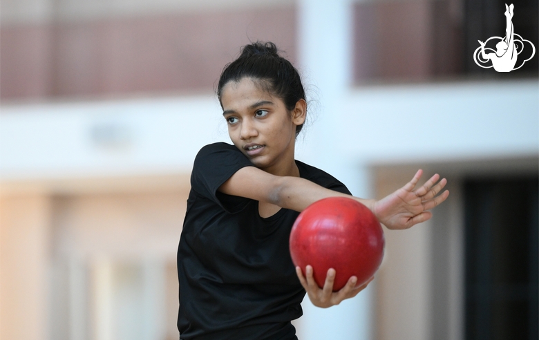 Gymnast Aryaa Nitesh Kadam during training at the Academy
