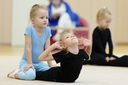 Young gymnasts during the workout