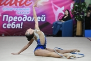 Gymnast during an exercise with a hoop