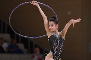 Anna Vakulenko during an exercise with a hoop