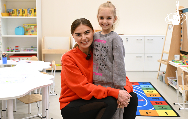 February 4, 2026. Olympic champion Alina Kabaeva with a gymnast from the free early development groups