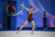 Milena Asriyan during an exercise with a ribbon