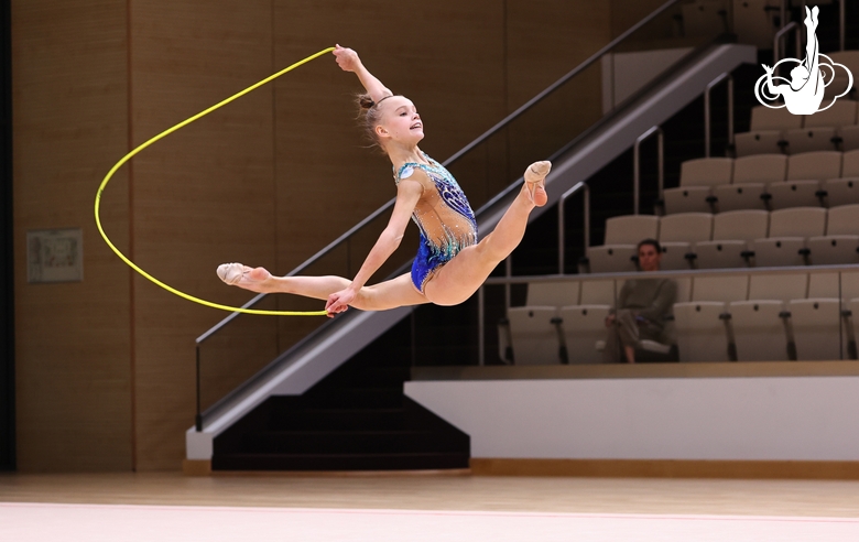 Kristina Voitenko during the rope exercise at the assessment training session