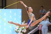 Kristina Voitenko during an exercise with a jump rope