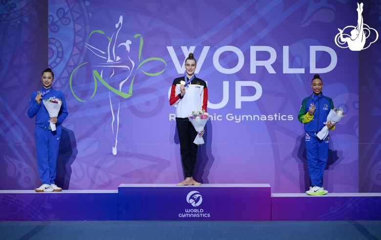 The podium of the ribbon final