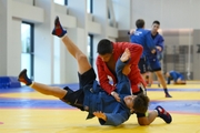 Participants of the training camp during training at the Martial Arts Academy