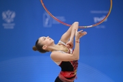 Sofia Kuryachenko during an exercise with a hoop