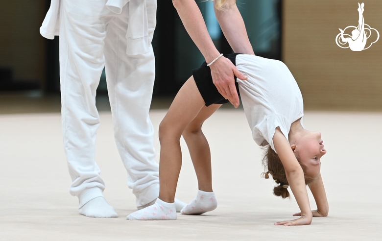 Young gymnast during the Academy selection process