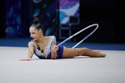 Mariia Borisova during an exercise with hoop
