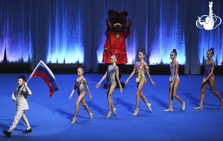 Participants of the celebration ceremony at the Sky Grace-2023 tournament in Beijing