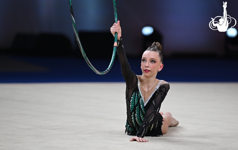Elizabeth Brieskorn during the hoop exercise