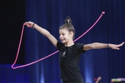 Karolina Tarasova during an exercise with a jump rope at floor testing