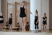 A gymnast during the rope exercise