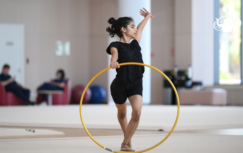 Gymnast Avani Nitesh Kadam during training at the Academy