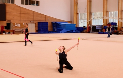 Евгения Елисеева и новая гимнастка Академии Эвелина Тандалова начали совместную работу над программами!