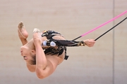 Ksenia Savinova during an exercise with a jump rope