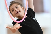 Karolina Tarasova during exercise with a hoop