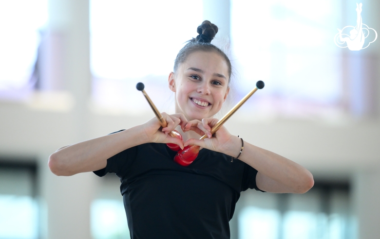 Мария Борисова во время тренировки в Академии