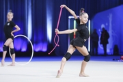 Ksenia Savinova during an exercise with a jump rope at floor testing