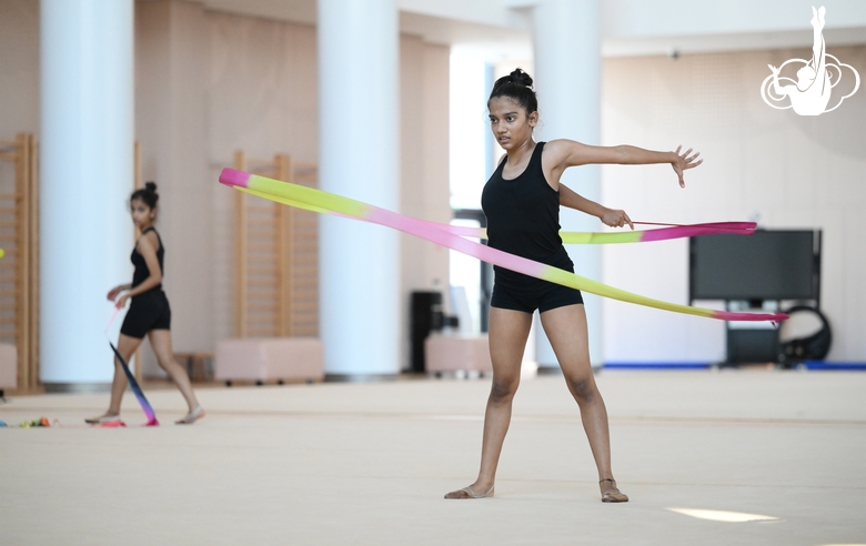 Gymnast Aryaa Nitesh Kadam during training